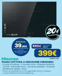 DIMOStore Hisense PIANO COTTURA A INDUZIONE HI8421BSC offerta