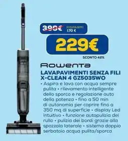 DIMOStore Rowenta LAVAPAVIMENTI SENZA FILI X-CLEAN 4 GZ5035WO offerta