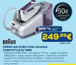 DIMOStore BRAUN FERRO DA STIRO CON CALDAIA CARE STYLE IS 7266 offerta