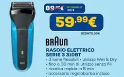 DIMOStore BRAUN RASOIO ELETTRICO SERIE 3 310BT offerta