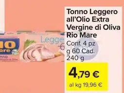 Carrefour Market Tonno Leggero all'Olio Extra Vergine di Oliva Rio Mare offerta