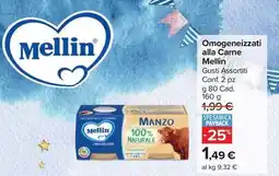 Carrefour Market Omogeneizzati alla Carne Mellin offerta