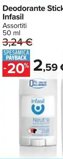 Carrefour Market Deodorante Stick Infasil offerta