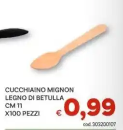 Vivo Supermercati Cucchiaino mignon legno di betulla cm 11 offerta