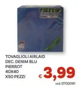 Vivo Supermercati Tovaglioli airlaid dec. denim blu pierrot 40x40 offerta