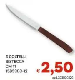 Vivo Supermercati 6 coltelli bistecca cm 11 1585303-12 offerta