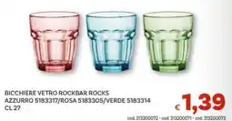 Vivo Supermercati Bicchiere vetro rockbar rocks azzurro 5183317/rosa 5183305/verde 5183314 cl 27 offerta