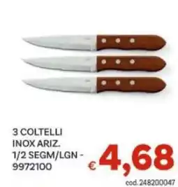 Vivo Supermercati 3 coltelli inox ariz. 1/2 segm/lgn 9972100 offerta