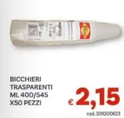 Vivo Supermercati Bicchieri trasparenti ml 400/545x offerta