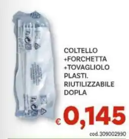 Vivo Supermercati Coltello +forchetta +tovagliolo plasti. riutilizzabile dopla offerta
