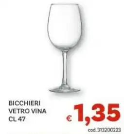 Vivo Supermercati Bicchieri vetro vina cl 47 offerta