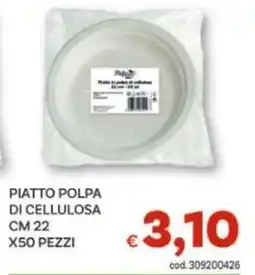 Vivo Supermercati Piatto polpa di cellulosa cm 22 offerta