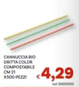 Vivo Supermercati Cannuccia bio dritta color compostabile cm 21 offerta