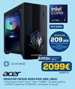 DIMOStore acer DESKTOP ORION 3000 PO3-665_H810 offerta