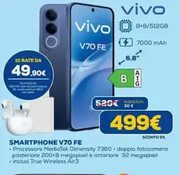 DIMOStore vivo SMARTPHONE V70 FE offerta