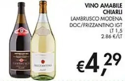 Coal Vino amabile chiarli offerta