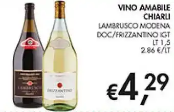 Coal Vino amabile chiarli offerta