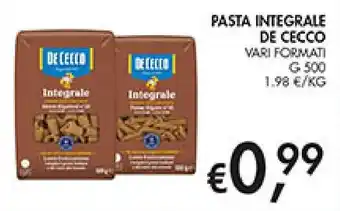 Coal Pasta integrale DE CECCO offerta