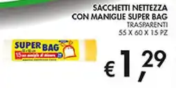 Coal Sacchetti nettezza con maniglie super bag offerta