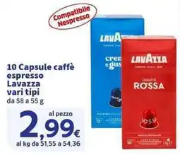 Sigma Superstore 10 Capsule caffè espresso Lavazza offerta