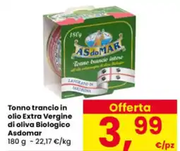 Interspar Tonno trancio in olio Extra Vergine di oliva Biologico Asdomar offerta