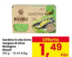 Interspar Sardine in olio Extra Vergine di oliva Biologico Rizzoli offerta