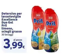 Sigma Superstore Detersivo per lavastoviglie Excellence Duo Gel Pril limone, sciogli grasso offerta