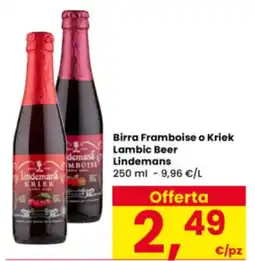 Interspar Birra Framboise o Kriek Lambic Beer Lindemans offerta