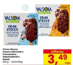 Interspar 3 Gran Stecco Cacao e Nocciole o Croccantino Valsoia Bontà e Salute offerta