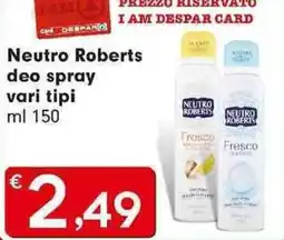 DeSpar Express Neutro Roberts deo spray offerta