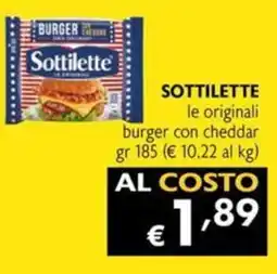 Maxi Supermercati SOTTILETTE le originali burger con cheddar offerta