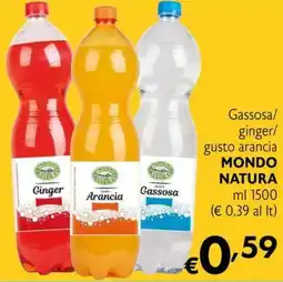 Maxi Supermercati Gassosa/ ginger/ gusto arancia MONDO NATURA offerta