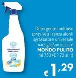 Maxi Supermercati Detergente multiuso spray vetri senza aloni/ sgrassatore universale marsiglia/anticalcare MONDO PULITO offerta