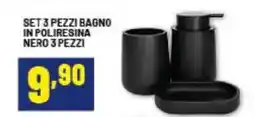 Risparmio Casa Set 3 pezzi bagno in poliresina nero offerta