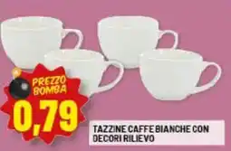 Risparmio Casa Tazzine caffe bianche con decori rilievo offerta