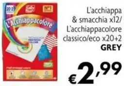Maxi Supermercati L'acchiappa & smacchia x12/ L'acchiappacolore classico/eco x20+2 GREY offerta