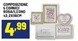Risparmio Casa Composizione 5 cornici rosa/legno offerta