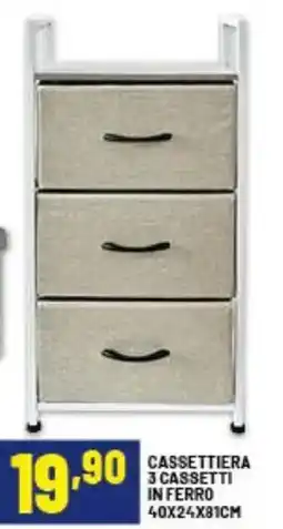 Risparmio Casa Cassettiera 3 cassetti in ferro offerta