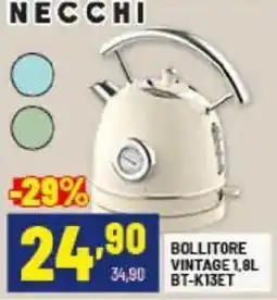 Risparmio Casa NECCHI BOLLITORE VINTAGE 1,8L 34,90 BT-K13ET offerta