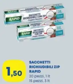 Panorama Sacchetti richiudibili zip RAPID offerta