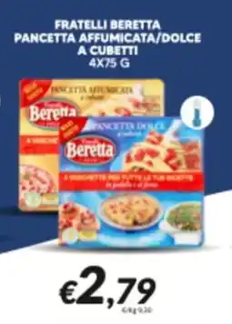 Supermercati Visotto Fratelli beretta pancetta affumicata/dolce a cubetti offerta