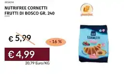 Prezzemolo e Vitale Nutrifree cornetti frutti di bosco offerta