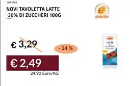Prezzemolo e Vitale Novi tavoletta latte -30% di zuccheri offerta