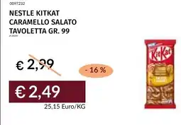 Prezzemolo e Vitale Nestle kitkat caramello salato tavoletta offerta