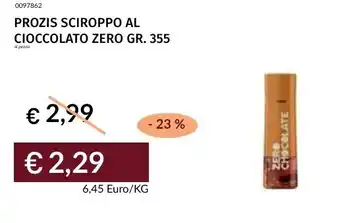 Prezzemolo e Vitale Prozis sciroppo al cioccolato zero offerta