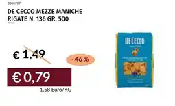 Prezzemolo e Vitale De cecco mezze maniche rigate N. 136 offerta