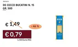 Prezzemolo e Vitale De cecco bucatini N. 15 offerta