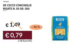 Prezzemolo e Vitale De cecco conchiglie rigate N. 50 offerta