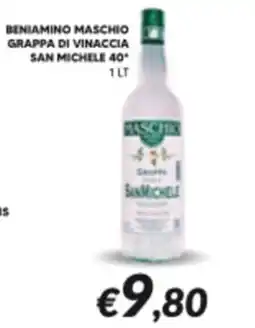 Supermercati Visotto Beniamino maschio grappa di vinaccia san michele 40° offerta