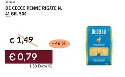 Prezzemolo e Vitale De cecco penne rigate N.41 offerta